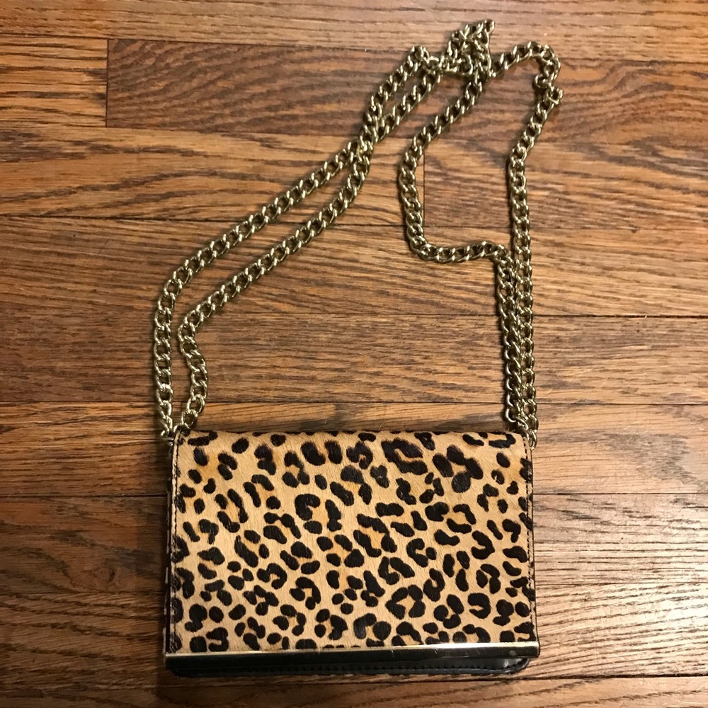 Banana Republic cross body calf hair purse